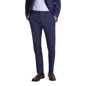 Tommy Hilfiger Modern-Fit Stretch Wool Blend Plaid Suit Pants 30x32 Navy